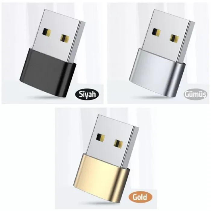 Usb To Type-C Dişi Çevirici Dönüştürücü Adaptör