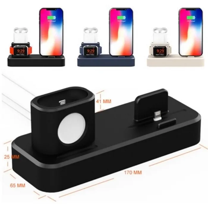 3In1 Iphone+Iwatch+Ipods Silikon Şarj Standı Telefon Tutucu (502868842)