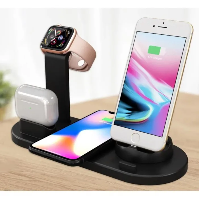 4In1 Wireless Kablosuz Şarj Iphone+Usb C+Micro Usb Şarj Standı