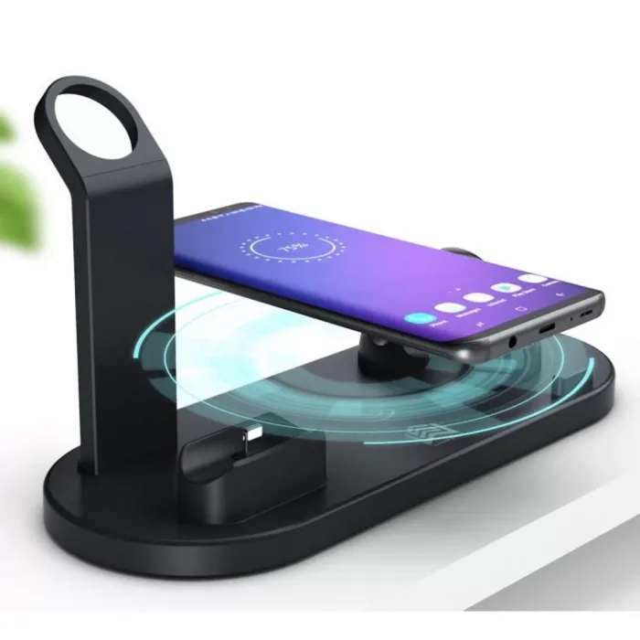 4In1 Wireless Kablosuz Şarj Iphone+Usb C+Micro Usb Şarj Standı