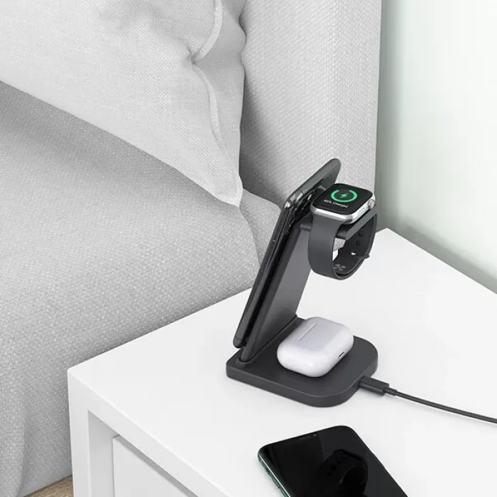 Ally 15W 3In1 Şarj Standı Wireless Kablosuz Şarj Iphone+Iwatch+A