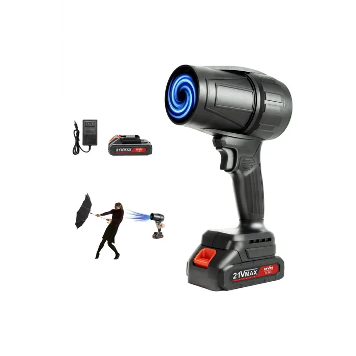 21V Kablosuz Hava Üfleyici 32.000RPM Turbo Fan 12.000mAh Batarya, Bahçe & Araç Kurutma Yaprak Üfleme