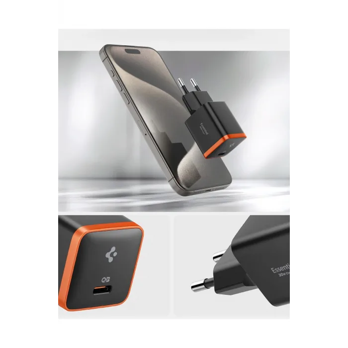 Spigen 30W USB-C Mini Hızlı Şarj Aleti | Samsung PPS Destekli GaN Type-C Şarj Cihazı (ACH08448)