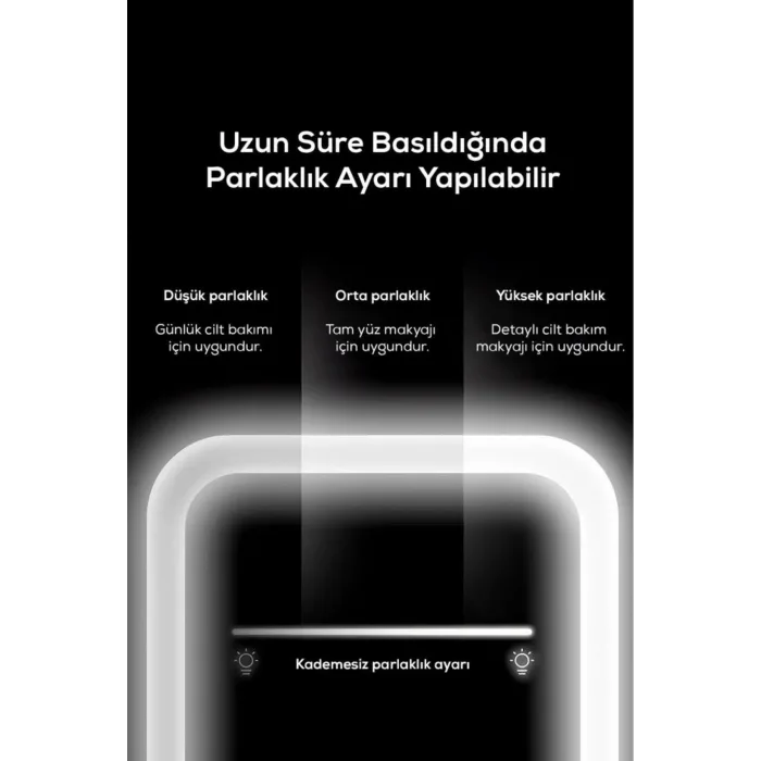 Led Işıklı Dokunmatik Makyaj Aynası Pembe Beyaz 3 Kademeli Işık Ayarlı 360° Döner Başlıklı Masaüstü Ayna Kare