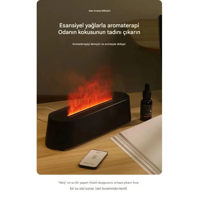 A3 Ev ve Ofis için Alev Difüzörü ve Ultrasonik Hava Nemlendici