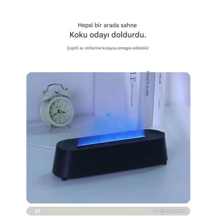 A3 Ev ve Ofis için Alev Difüzörü ve Ultrasonik Hava Nemlendici