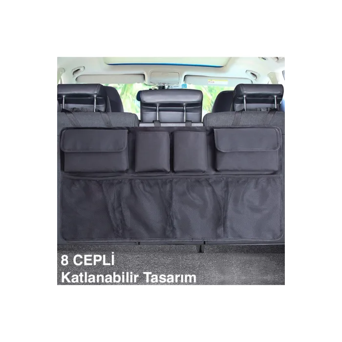 Araç Bagaj Düzenleme Organizer Araç Içi Oto Bagaj Eşya Düzenleme Çantası 8 Cepli 80x50