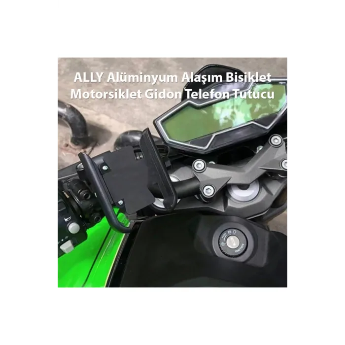 Alüminyum Alaşım Bisiklet Motorsiklet Gidon Telefon Tutucu SIYAH