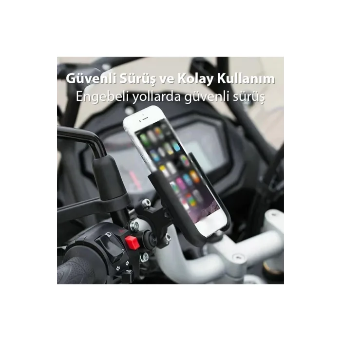 Alüminyum Alaşım Bisiklet Motorsiklet Gidon Telefon Tutucu SIYAH