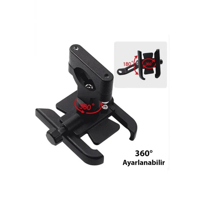 Alüminyum Alaşım Bisiklet Motorsiklet Gidon Telefon Tutucu SIYAH