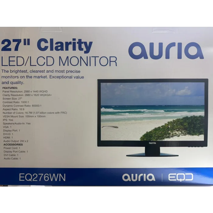 Auria EQ276WN 27 IPS Monitör – Profesyonel Renk Doğruluğu, Geniş Ekran, Üstün Görüntü Kalitesi
