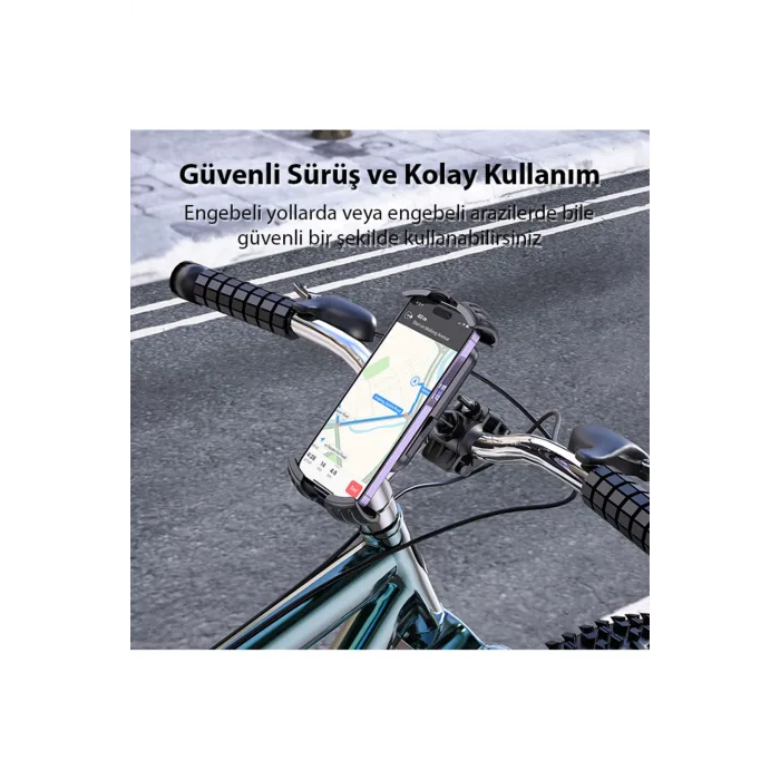 Borofone BH105 Crown Gidon Bağlantılı Bisiklet ve Motosiklet Telefon Tutucu SIYAH