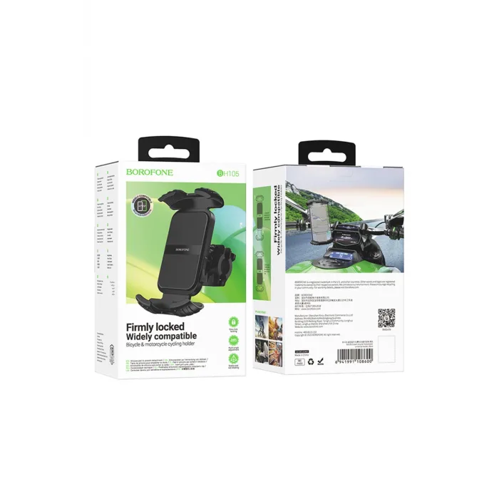 Borofone BH105 Crown Gidon Bağlantılı Bisiklet ve Motosiklet Telefon Tutucu SIYAH
