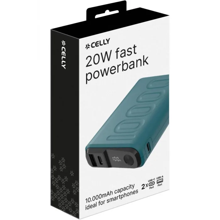 Celly UP PD 20W HIZLI ŞARJ FAST CHARGE 10000mAh Powerbank (PBUP10000BL): Gün Boyu Enerjiniz Güvende!
