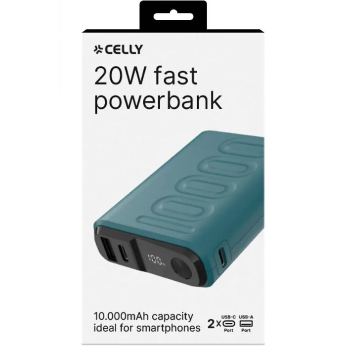 Celly UP PD 20W HIZLI ŞARJ FAST CHARGE 10000mAh Powerbank (PBUP10000BL): Gün Boyu Enerjiniz Güvende!