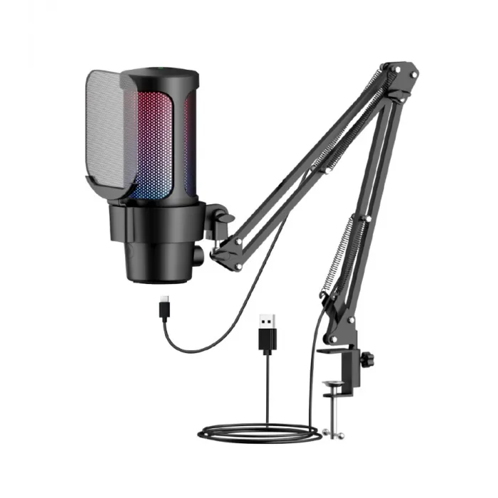 Dexim SM8 USB Kablolu RGB Oyuncu Youtuber Mikrofonu