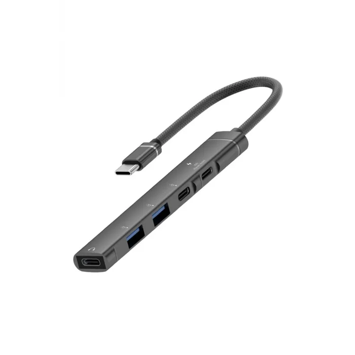 HB01 5In1 Type C Dönüştürücü Adaptör Hub Çoklayıcı SIYAH
