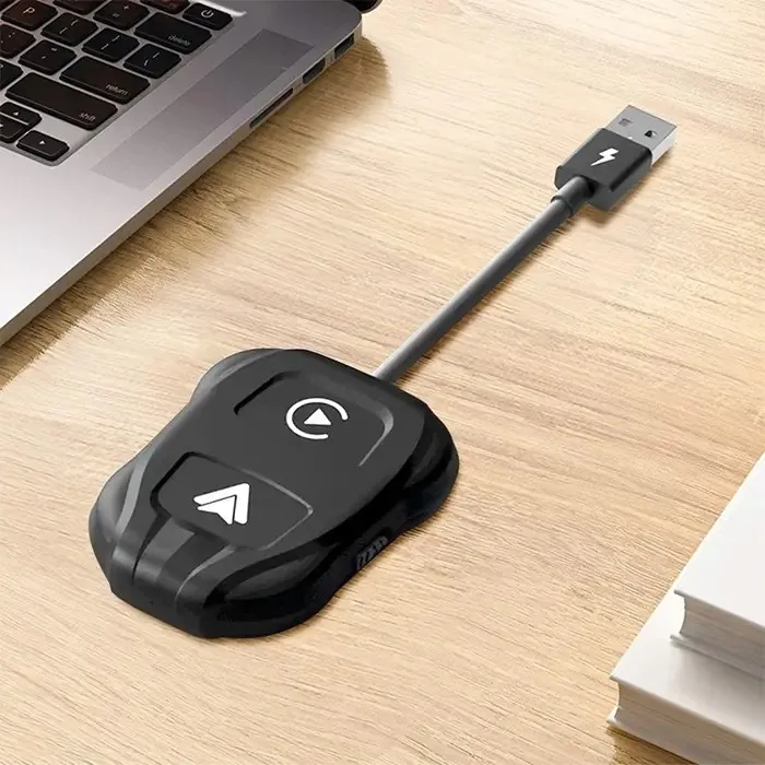 iPhone & Android Uyumlu Kablosuz CarPlay Adaptörü | 5GHz Hızlı Bağlantı | USB + Type-C Çevirici