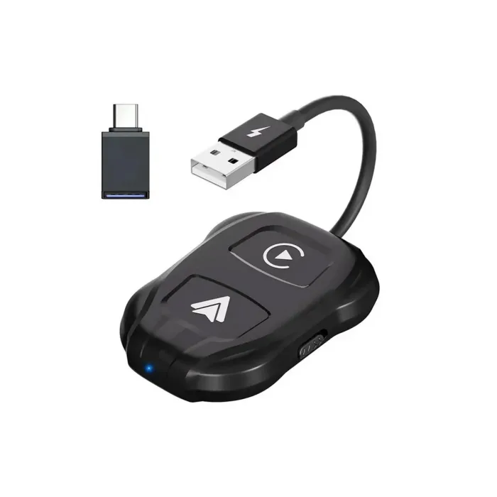 iPhone & Android Uyumlu Kablosuz CarPlay Adaptörü | 5GHz Hızlı Bağlantı | USB + Type-C Çevirici