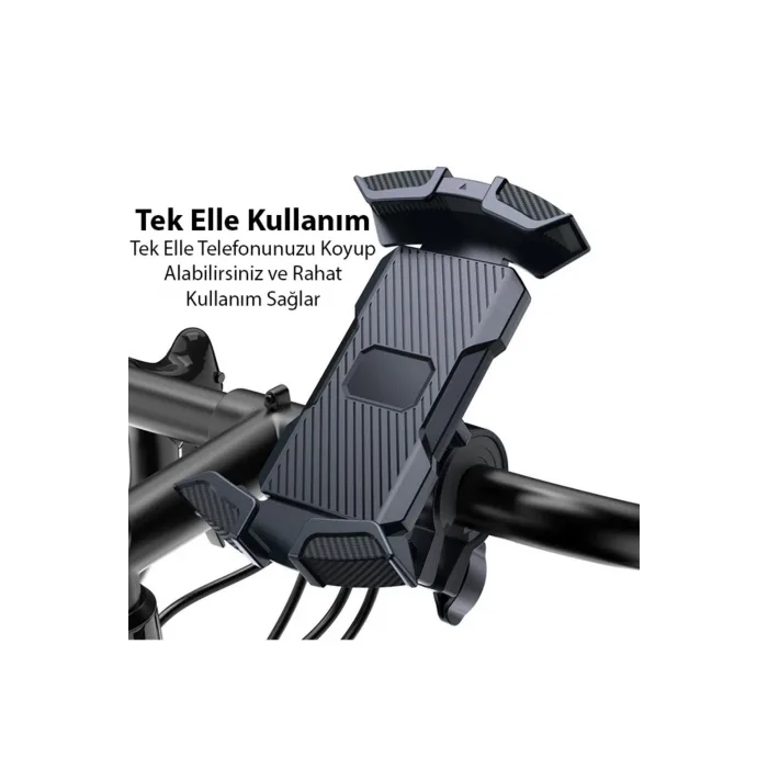 K20 Motor Motorsiklet ve Bisiklet Elektirikli Bisiklet Gidonu İçin Telefon Tutucu 360 derece döner