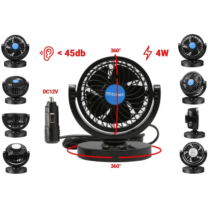 Mitchell Hx-T305 12V 4 İnç Hızkı Turbo Gibi Araç Fanı Araç Vantilatör – Serinliğin Yeni Adı!