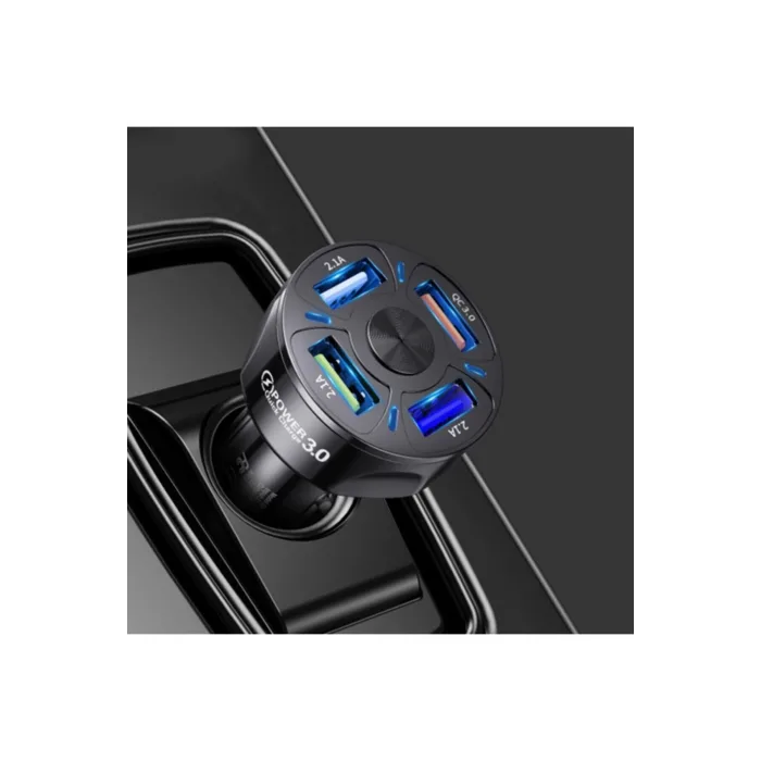 4 Portlu Çoklu USB Araç Şarj Başlığı QC3.0 Hızlı Şarj Adaptörü