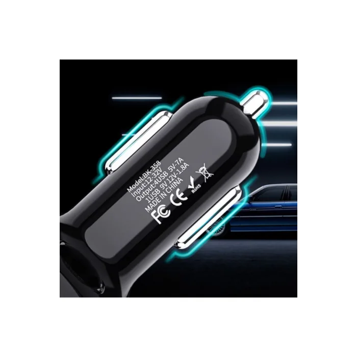 4 Portlu Çoklu USB Araç Şarj Başlığı QC3.0 Hızlı Şarj Adaptörü