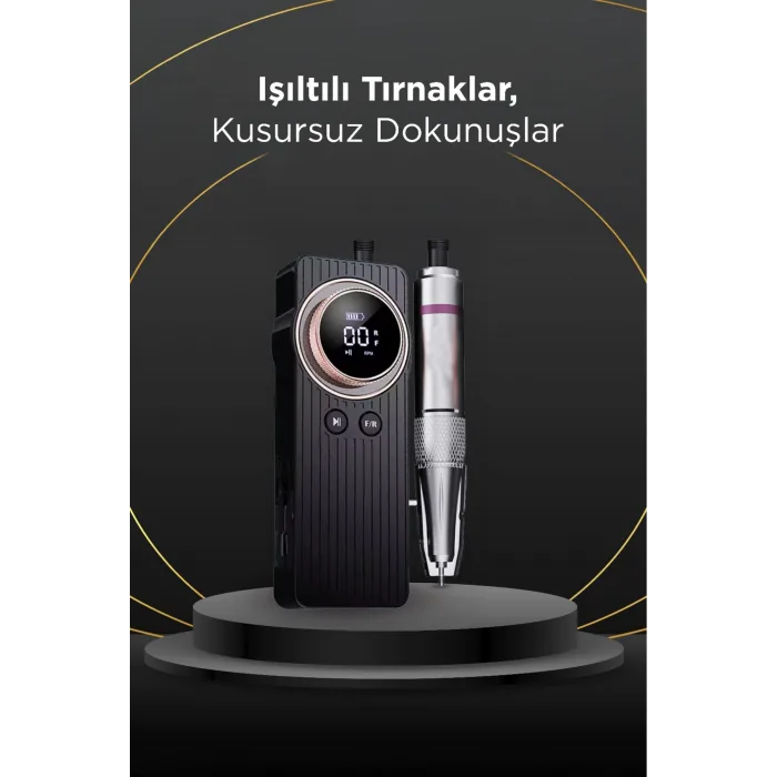 Profesyonel Nail Drill Tırnak Törpü Makinesi – 35.000 RPM | Dijital LED Ekran | Şarjlı | Süper Sessiz