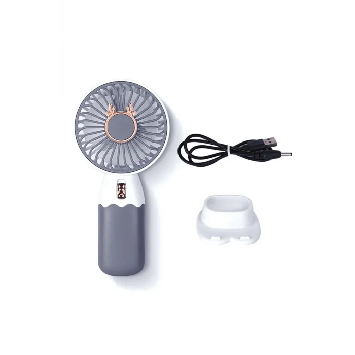 ZB088 Ev Ofis için Masaüstü Standlı USB Şarjlı El Fanı BEYAZ