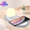 Kablosuz Wireless Şarj Cihazı+Gece Lambası-Beyaz