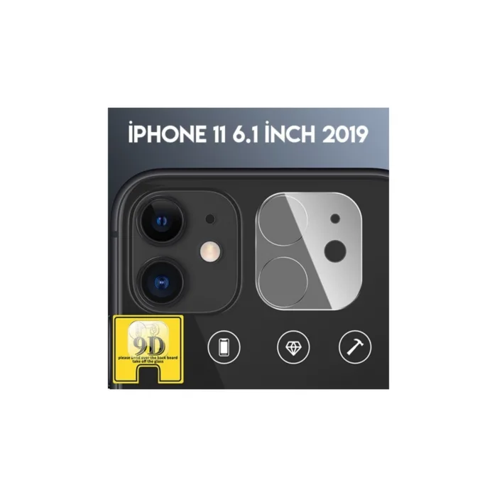 iPhone 11 6.1 İnç Kamera Koruyucu Kırılmaz Cam, Şeffaf
