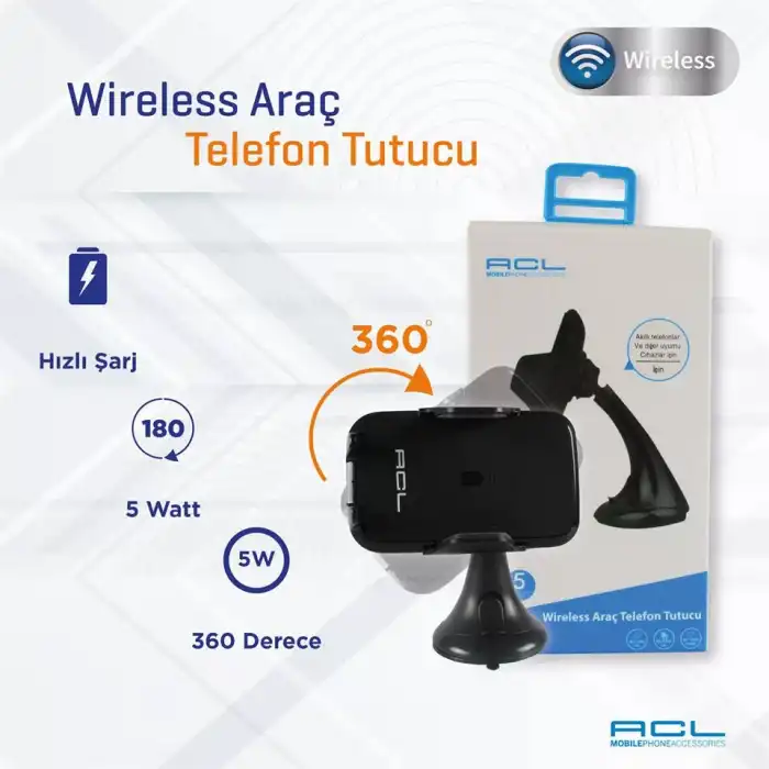 Araç Içi Telefon Tutucu Kablosuz Şarj