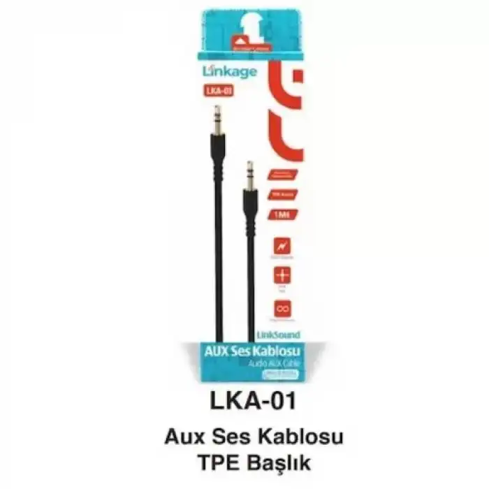 Aux Kablo 3.5Mm Oto Araç Ses Kablosu 1 Metre-Siyah