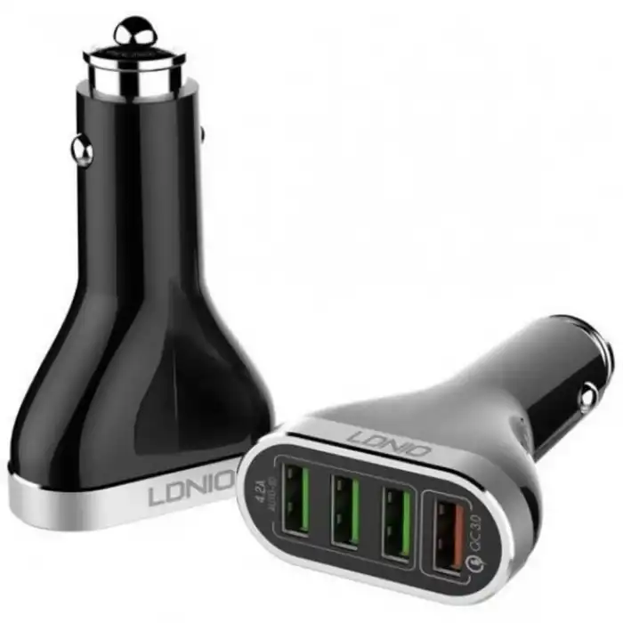 Ldnio Qc 3.0 4 Portlu 6.6A Araç Şarjı Iphone Şarj Kablo 1M