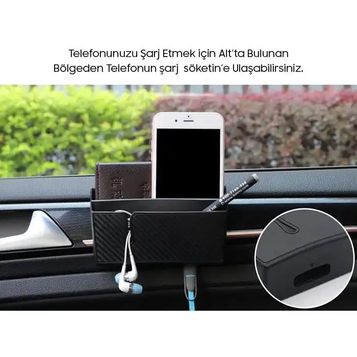 Ally Dm-019 020 Karbon Fiber Çift Telefon Araç Tutucu