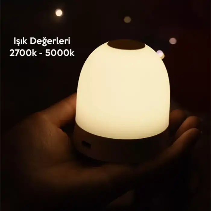 Kablosuz Wireless Şarj Cihazı+Gece Lambası-Beyaz