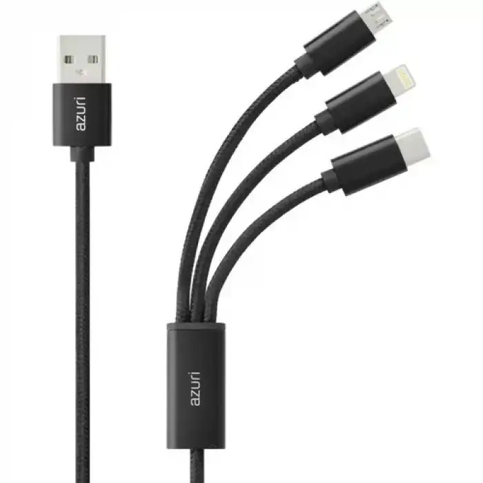 Faster 3-In-1 Usb Kablo Micro-Usb, Type C - Iphone Lightning Örgü