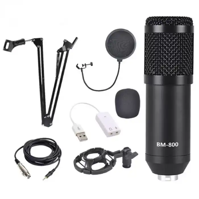 Stüdyo Kayıt Youtuber Mikrofonu Seti + Stand + Pop Fi