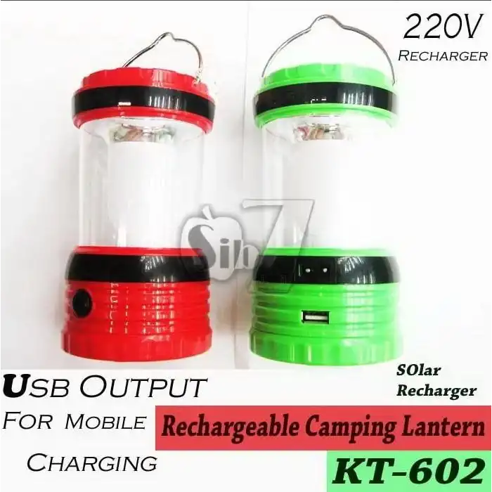 Solar Şarjlı Led Aydınlatmalı Kamp Lambası Işıldak Kt-602 Kırmızı