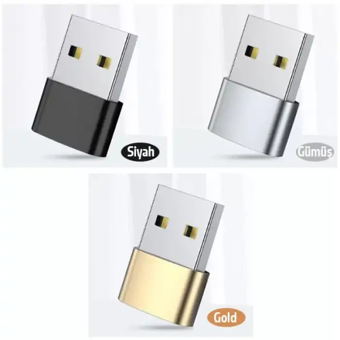 Usb To Type-C Dişi Çevirici Dönüştürücü Adaptör