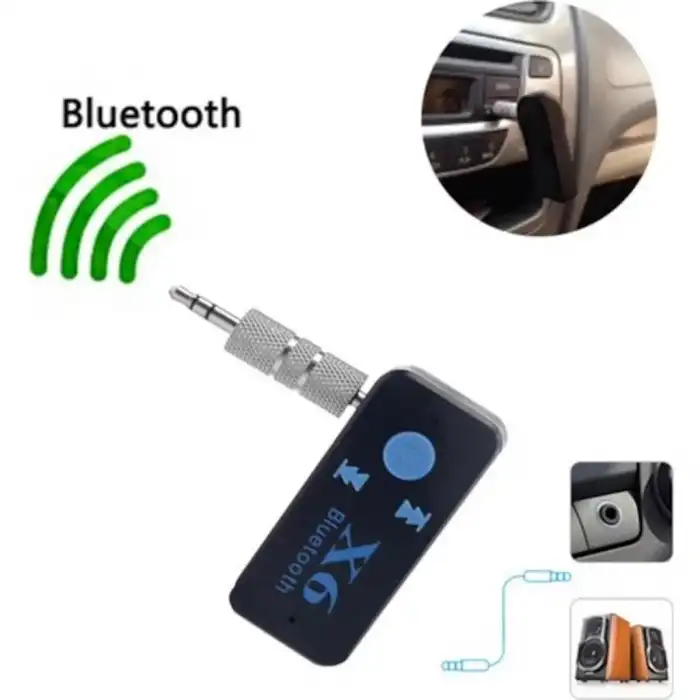 X6 Bluetooth Müzik Alıcısı 3.5 mm AUX Adaptör Araç Kiti 3in1