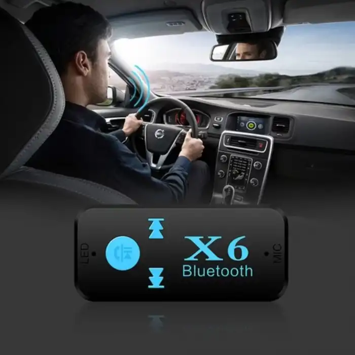 X6 Bluetooth Müzik Alıcısı 3.5 mm AUX Adaptör Araç Kiti 3in1