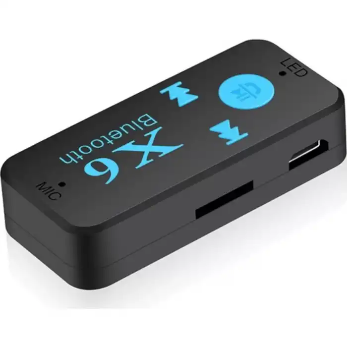X6 Bluetooth Müzik Alıcısı 3.5 mm AUX Adaptör Araç Kiti 3in1