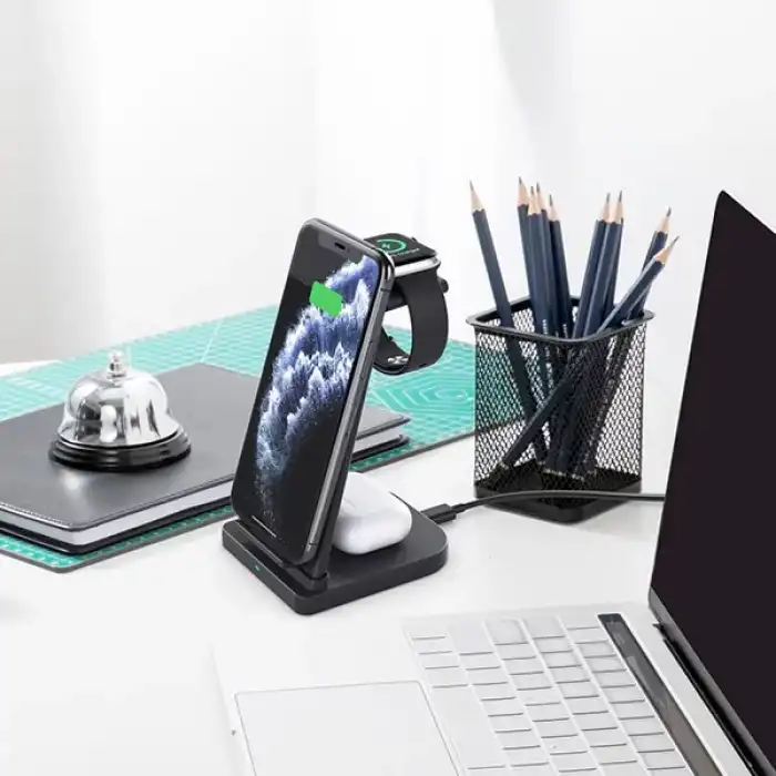 Ally 15W 3In1 Şarj Standı Wireless Kablosuz Şarj Iphone+Iwatch+A