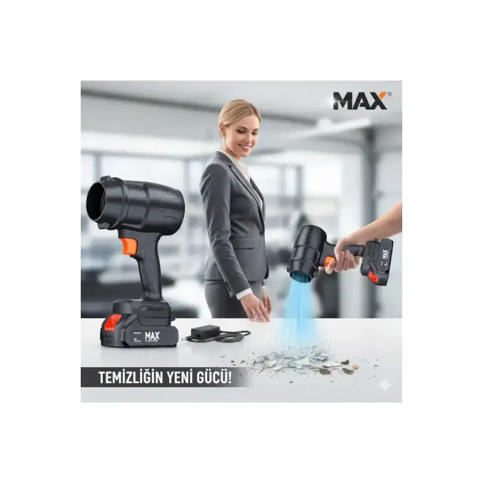 21V Kablosuz Hava Üfleyici 32.000RPM Turbo Fan 12.000mAh Batarya, Bahçe & Araç Kurutma Yaprak Üfleme