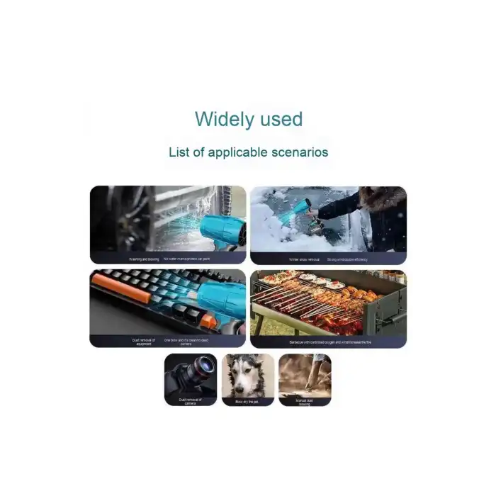 21V Kablosuz Hava Üfleyici 32.000RPM Turbo Fan 12.000mAh Batarya, Bahçe & Araç Kurutma Yaprak Üfleme