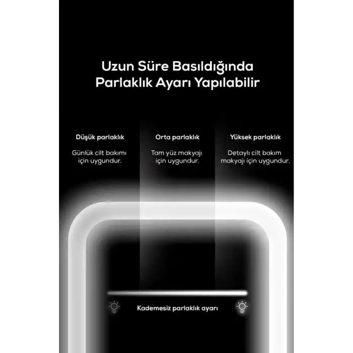 Led Işıklı Dokunmatik Makyaj Aynası Pembe Beyaz 3 Kademeli Işık Ayarlı 360° Döner Başlıklı Masaüstü Ayna Kare
