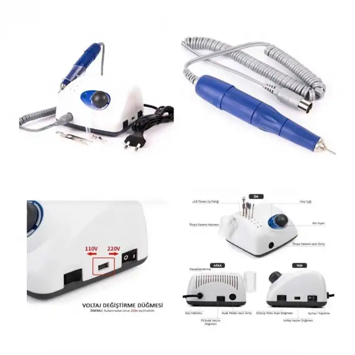 Strong 210 Elektirikli Freze Tırnak Törpü Makinesi (Yetkili Satıcı) 2 Yıl Garantili Freze Cihazı