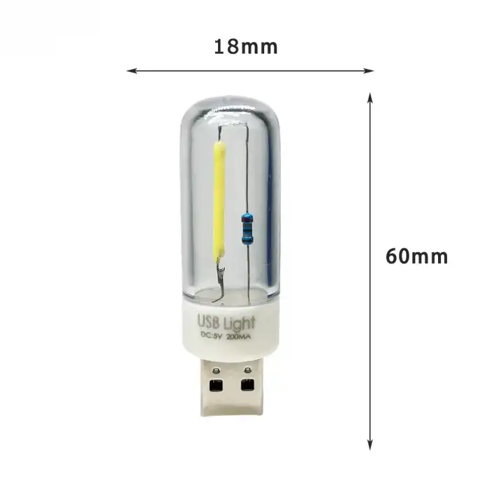 Retro USB LED Gece Lambası Retro 1W | Kamp, Okuma İçin Taşınabilir Güçlü Işık