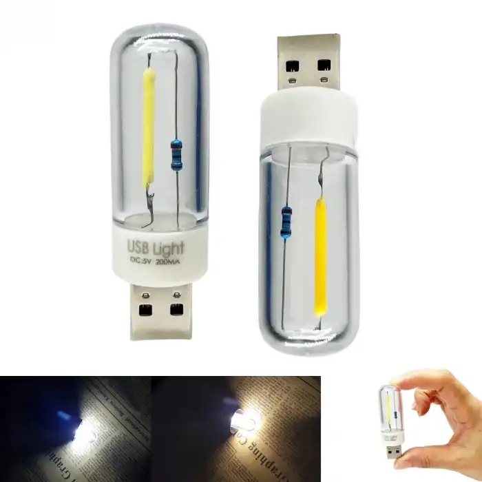 Retro USB LED Gece Lambası Retro 1W | Kamp, Okuma İçin Taşınabilir Güçlü Işık